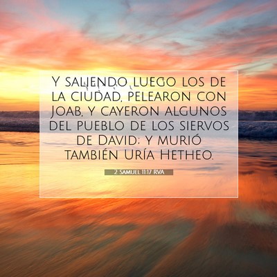 Picture 07 - 2 Samuel 11:17 RVA - Y saliendo luego los de la ciudad, pelearon con - Bible Verse Picture