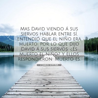 Picture 07 - 2 Samuel 12:19 RVA - Mas David viendo á sus siervos hablar entre sí, - Bible Verse Picture