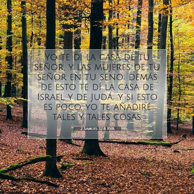 Picture 07 - 2 Samuel 12:8 RVA - Yo te dí la casa de tu señor, y las mujeres de - Bible Verse Picture