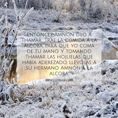 Picture 07 - 2 Samuel 13:10 RVA - Entonces Amnón dijo á Thamar: Trae la comida á - Bible Verse Picture