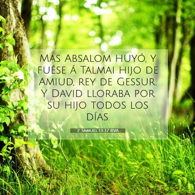 Picture 07 - 2 Samuel 13:37 RVA - Mas Absalom huyó, y fuése á Talmai hijo de - Bible Verse Picture