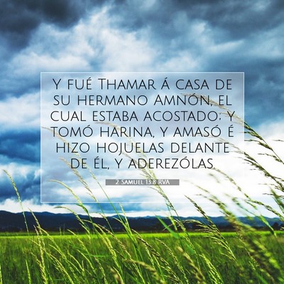 Picture 07 - 2 Samuel 13:8 RVA - Y fué Thamar á casa de su hermano Amnón, el - Bible Verse Picture