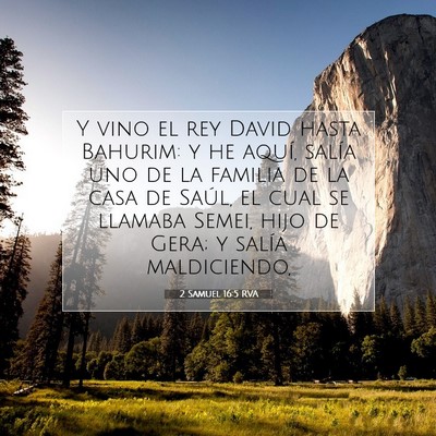 Picture 07 - 2 Samuel 16:5 RVA - Y vino el rey David hasta Bahurim: y he aquí, - Bible Verse Picture
