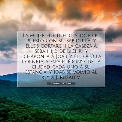 Picture 07 - 2 Samuel 20:22 RVA - La mujer fué luego á todo el pueblo con su - Bible Verse Picture