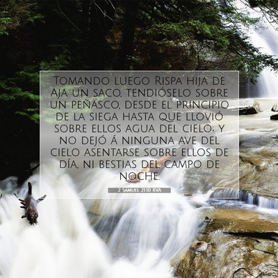 Picture 07 - 2 Samuel 21:10 RVA - Tomando luego Rispa hija de Aja un saco, - Bible Verse Picture