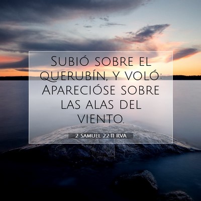 Picture 07 - 2 Samuel 22:11 RVA - Subió sobre el querubín, y voló: Aparecióse - Bible Verse Picture