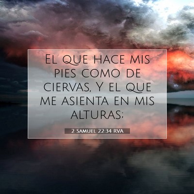 Picture 07 - 2 Samuel 22:34 RVA - El que hace mis pies como de ciervas, Y el que me - Bible Verse Picture