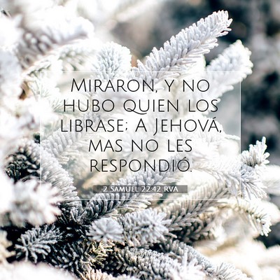 Picture 07 - 2 Samuel 22:42 RVA - Miraron, y no hubo quien los librase; A Jehová, - Bible Verse Picture