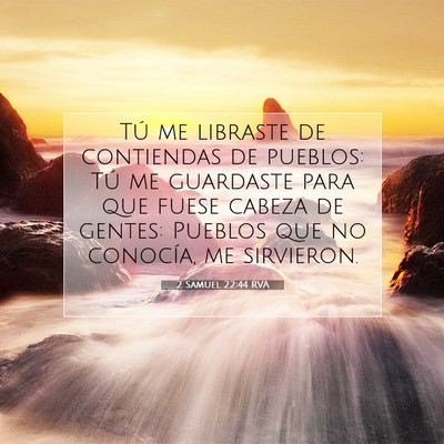 Picture 07 - 2 Samuel 22:44 RVA - Tú me libraste de contiendas de pueblos: Tú me - Bible Verse Picture