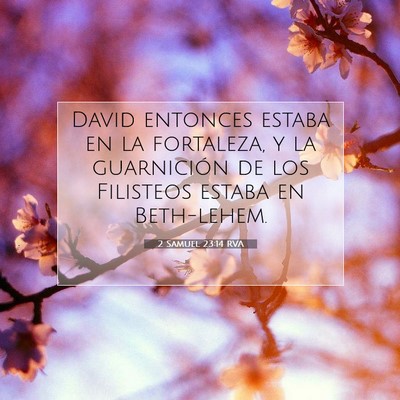 Picture 07 - 2 Samuel 23:14 RVA - David entonces estaba en la fortaleza, y la - Bible Verse Picture