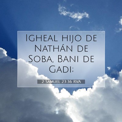 Picture 07 - 2 Samuel 23:36 RVA - Igheal hijo de Nathán de Soba, Bani de - Bible Verse Picture