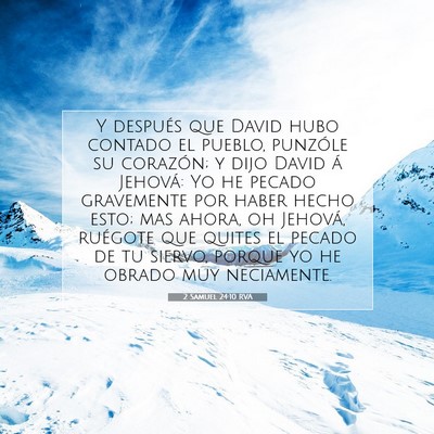 Picture 07 - 2 Samuel 24:10 RVA - Y después que David hubo contado el pueblo, - Bible Verse Picture
