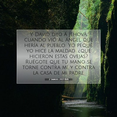 Picture 07 - 2 Samuel 24:17 RVA - Y David dijo á Jehová, cuando vió al ángel - Bible Verse Picture