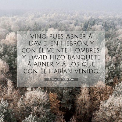 Picture 07 - 2 Samuel 3:20 RVA - Vino pues Abner á David en Hebrón, y con él - Bible Verse Picture