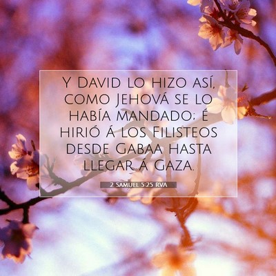 Picture 07 - 2 Samuel 5:25 RVA - Y David lo hizo así, como Jehová se lo había - Bible Verse Picture