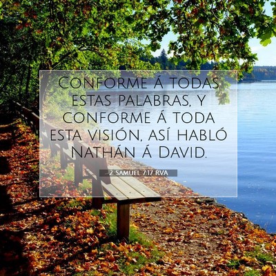 Picture 07 - 2 Samuel 7:17 RVA - Conforme á todas estas palabras, y conforme á - Bible Verse Picture
