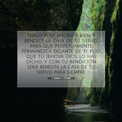 Picture 07 - 2 Samuel 7:29 RVA - Tenlo pues ahora á bien, y bendice la casa de tu - Bible Verse Picture