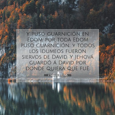 Picture 07 - 2 Samuel 8:14 RVA - Y puso guarnición en Edom, por toda Edom puso - Bible Verse Picture