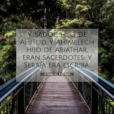 Picture 07 - 2 Samuel 8:17 RVA - Y Sadoc hijo de Ahitud, y Ahimelech hijo de - Bible Verse Picture