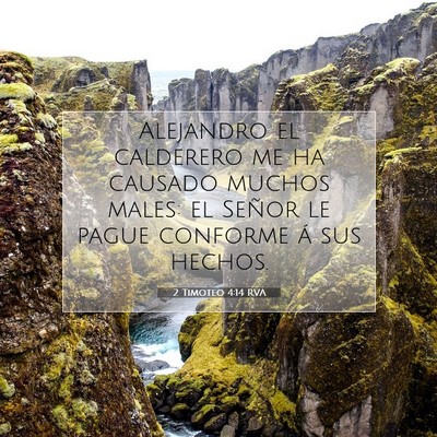 Picture 07 - 2 Timoteo 4:14 RVA - Alejandro el calderero me ha causado muchos - Bible Verse Picture