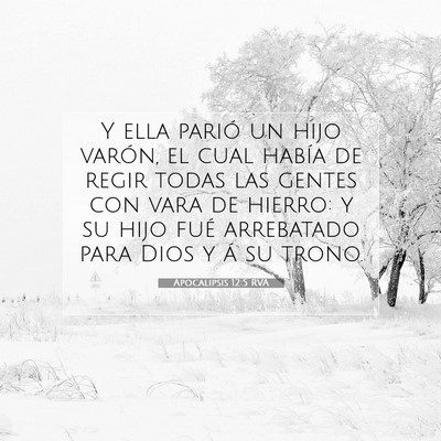 Picture 07 - Apocalipsis 12:5 RVA - Y ella parió un hijo varón, el cual había de - Bible Verse Picture