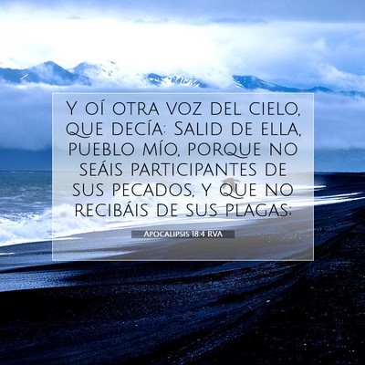 Picture 07 - Apocalipsis 18:4 RVA - Y oí otra voz del cielo, que decía: Salid de - Bible Verse Picture
