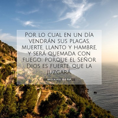 Picture 07 - Apocalipsis 18:8 RVA - Por lo cual en un día vendrán sus plagas, - Bible Verse Picture