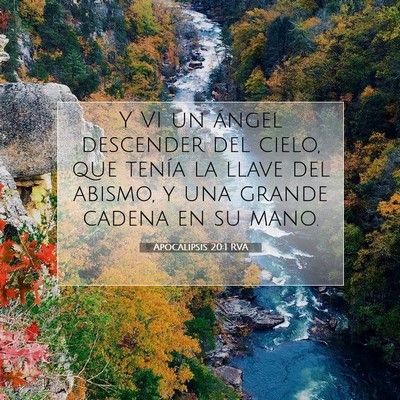 Picture 07 - Apocalipsis 20:1 RVA - Y VI un ángel descender del cielo, que tenía la - Bible Verse Picture