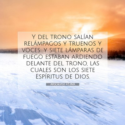 Picture 07 - Apocalipsis 4:5 RVA - Y del trono salían relámpagos y truenos y - Bible Verse Picture