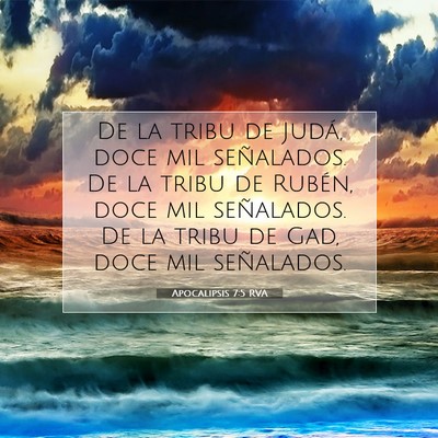 Picture 07 - Apocalipsis 7:5 RVA - De la tribu de Judá, doce mil señalados. De la - Bible Verse Picture