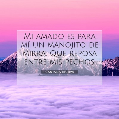 Picture 07 - Cantares 1:13 RVA - Mi amado es para mí un manojito de mirra, Que - Bible Verse Picture