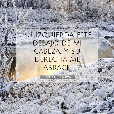 Picture 07 - Cantares 2:6 RVA - Su izquierda esté debajo de mi cabeza, Y su - Bible Verse Picture