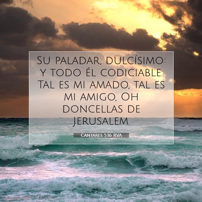 Picture 07 - Cantares 5:16 RVA - Su paladar, dulcísimo: y todo él codiciable. - Bible Verse Picture