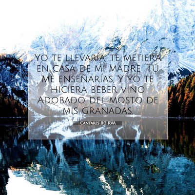 Picture 07 - Cantares 8:2 RVA - Yo te llevaría, te metiera en casa de mi madre: - Bible Verse Picture
