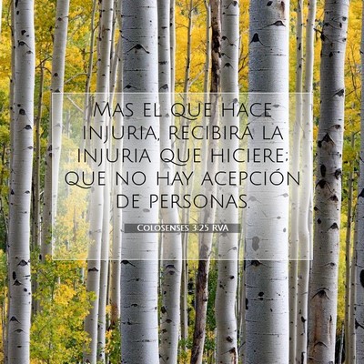 Picture 07 - Colosenses 3:25 RVA - Mas el que hace injuria, recibirá la injuria que - Bible Verse Picture