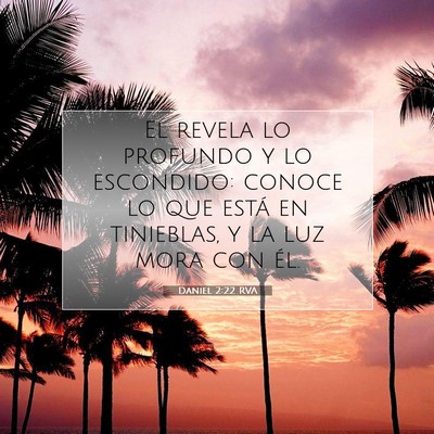 Picture 07 - Daniel 2:22 RVA - El revela lo profundo y lo escondido: conoce lo - Bible Verse Picture