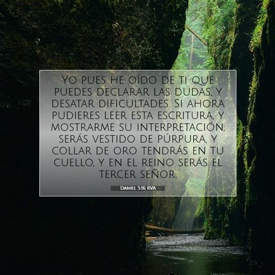 Picture 07 - Daniel 5:16 RVA - Yo pues he oído de ti que puedes declarar las - Bible Verse Picture