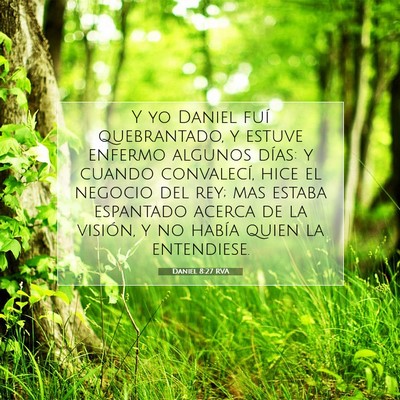 Picture 07 - Daniel 8:27 RVA - Y yo Daniel fuí quebrantado, y estuve enfermo - Bible Verse Picture