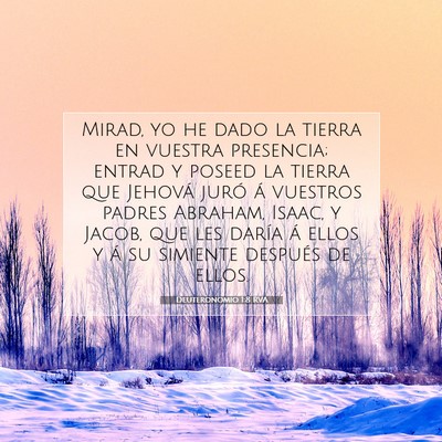 Picture 07 - Deuteronomio 1:8 RVA - Mirad, yo he dado la tierra en vuestra presencia; - Bible Verse Picture