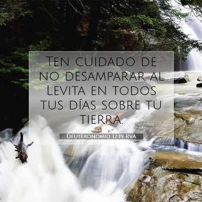 Picture 07 - Deuteronomio 12:19 RVA - Ten cuidado de no desamparar al Levita en todos - Bible Verse Picture