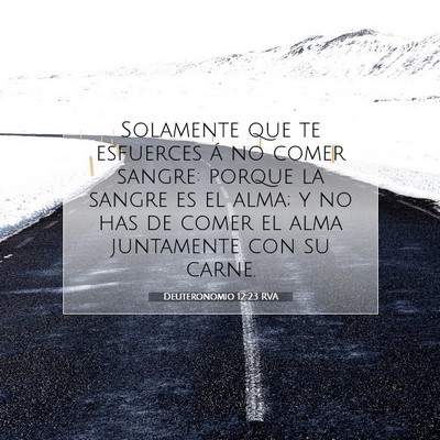 Picture 07 - Deuteronomio 12:23 RVA - Solamente que te esfuerces á no comer sangre: - Bible Verse Picture