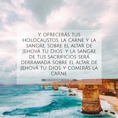 Picture 07 - Deuteronomio 12:27 RVA - Y ofrecerás tus holocaustos, la carne y la - Bible Verse Picture