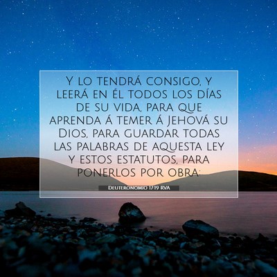 Picture 07 - Deuteronomio 17:19 RVA - Y lo tendrá consigo, y leerá en él todos los - Bible Verse Picture
