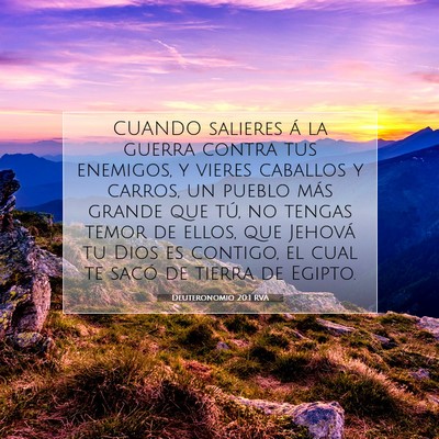 Picture 07 - Deuteronomio 20:1 RVA - CUANDO salieres á la guerra contra tus enemigos, - Bible Verse Picture