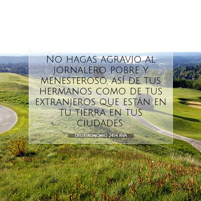 Picture 07 - Deuteronomio 24:14 RVA - No hagas agravio al jornalero pobre y - Bible Verse Picture