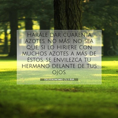 Picture 07 - Deuteronomio 25:3 RVA - Harále dar cuarenta azotes, no más: no sea que, - Bible Verse Picture