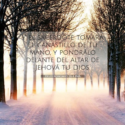 Picture 07 - Deuteronomio 26:4 RVA - Y el sacerdote tomará el canastillo de tu mano, - Bible Verse Picture