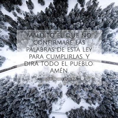 Picture 07 - Deuteronomio 27:26 RVA - Maldito el que no confirmare las palabras de esta - Bible Verse Picture