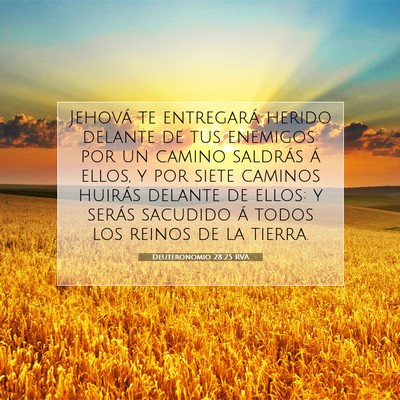 Picture 07 - Deuteronomio 28:25 RVA - Jehová te entregará herido delante de tus - Bible Verse Picture