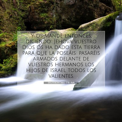 Picture 07 - Deuteronomio 3:18 RVA - Y os mandé entonces, diciendo: Jehová vuestro - Bible Verse Picture